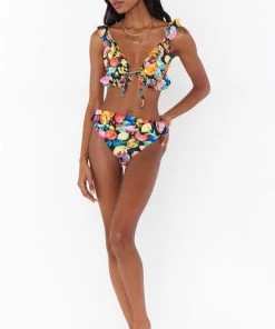 Show Me Your Mumu New Mu Carolina Ruffle Top ~ Fruity Tango