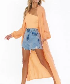 Show Me Your Mumu New Mu Sunset Long Cardi ~ Cantaloupe Knit