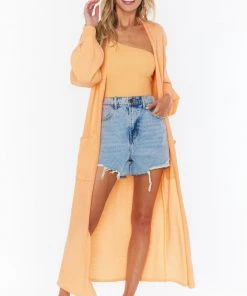 Show Me Your Mumu New Mu Sunset Long Cardi ~ Cantaloupe Knit
