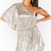Show Me Your Mumu New Mu Trish Dress ~ Platinum Sequins
