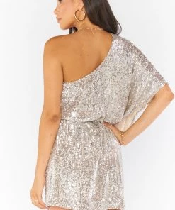 Show Me Your Mumu New Mu Trish Dress ~ Platinum Sequins