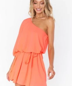 Show Me Your Mumu New Mu Trish Dress ~ Neon Coral