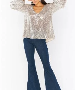 Show Me Your Mumu Chelsea Top ~ Platinum Sequins New Mu