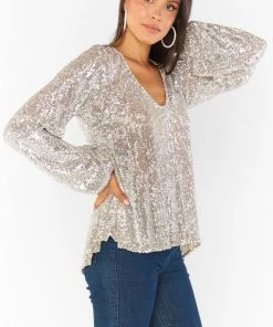 Show Me Your Mumu Chelsea Top ~ Platinum Sequins New Mu