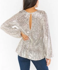 Show Me Your Mumu Chelsea Top ~ Platinum Sequins New Mu