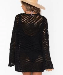 Show Me Your Mumu Paula Pullover ~ Black Crochet