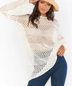 Show Me Your Mumu Paula Pullover ~ White Crochet New Mu