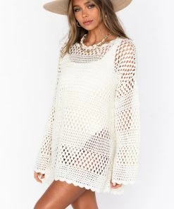 Show Me Your Mumu Paula Pullover ~ White Crochet New Mu