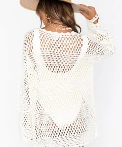 Show Me Your Mumu Paula Pullover ~ White Crochet New Mu