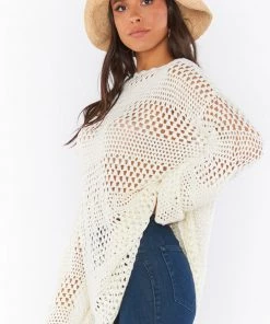 Show Me Your Mumu Paula Pullover ~ White Crochet New Mu