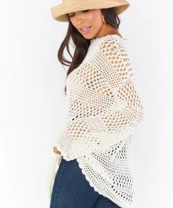 Show Me Your Mumu Paula Pullover ~ White Crochet New Mu