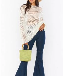 Show Me Your Mumu Paula Pullover ~ White Crochet New Mu