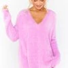 Show Me Your Mumu Cozy Forever Sweater ~ Pretty Pink Knit New Mu