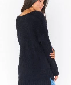 Show Me Your Mumu Hug Me Sweater ~ Black Fuzzy Knit
