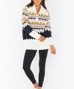 Show Me Your Mumu New Mu Sun Valley Pullover ~ Fair Isle With Faux Sherpa