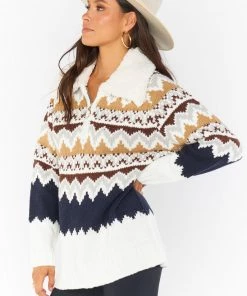 Show Me Your Mumu New Mu Sun Valley Pullover ~ Fair Isle With Faux Sherpa