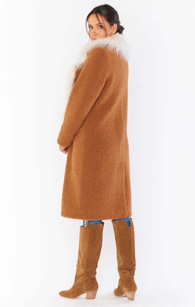 Show Me Your Mumu Stay Warm Jacket ~ Mocha Faux Sherpa With Faux Fur 6 Show Me Your Mumu Stay Warm Jacket ~ Mocha Faux Sherpa With Faux Fur