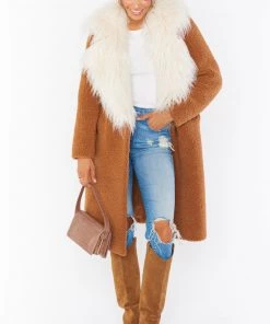Show Me Your Mumu Stay Warm Jacket ~ Mocha Faux Sherpa With Faux Fur 12 Show Me Your Mumu Stay Warm Jacket ~ Mocha Faux Sherpa With Faux Fur