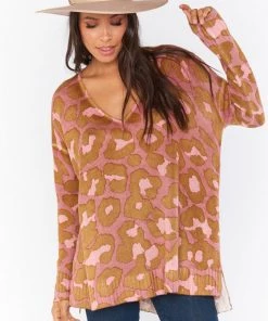 Show Me Your Mumu Hug Me Sweater ~ Rosy Leopard Knit Sweaters