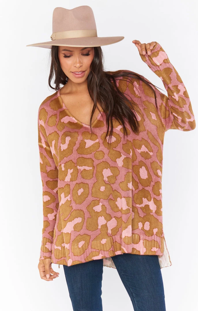 Show Me Your Mumu Hug Me Sweater ~ Rosy Leopard Knit Sweaters 3 Show Me Your Mumu Hug Me Sweater ~ Rosy Leopard Knit Sweaters