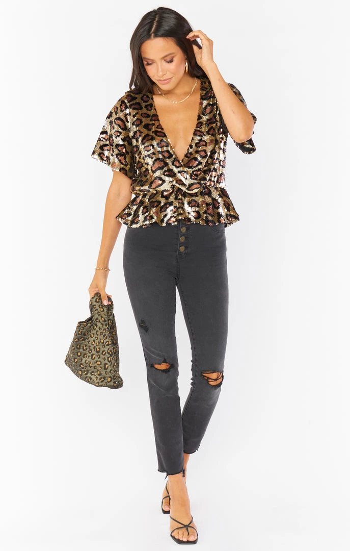 Show Me Your Mumu Eve Top ~ Party Cheetah Sequins Tops 6 Show Me Your Mumu Eve Top ~ Party Cheetah Sequins Tops