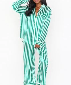 Show Me Your Mumu Classic PJ Set ~ Spearmint Stripe New Mu