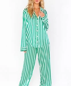Show Me Your Mumu Classic PJ Set ~ Spearmint Stripe New Mu