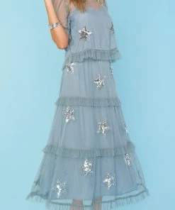 Show Me Your Mumu New Mu Star Top ~ Silver Star Sequins