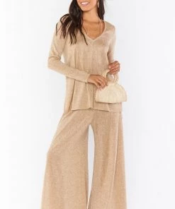 Show Me Your Mumu Clark Tunic Top ~ Gold Sparkle Knit Tops