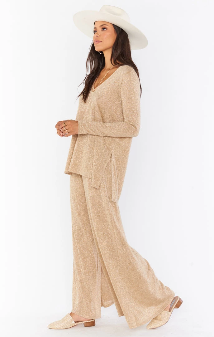 Show Me Your Mumu Jordan Pants ~ Gold Sparkle Knit Bottoms 4 Show Me Your Mumu Jordan Pants ~ Gold Sparkle Knit Bottoms