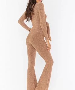 Show Me Your Mumu Martina Wrap Jumpsuit ~ Gold Shimmy Shine
