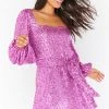 Show Me Your Mumu New Mu Aniston Mini Dress ~ Magenta Sequins