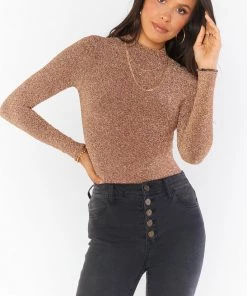 Show Me Your Mumu Party Time Bodysuit ~ Gold Shimmy Shine New Mu