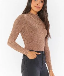 Show Me Your Mumu Party Time Bodysuit ~ Gold Shimmy Shine New Mu