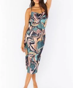 Show Me Your Mumu Maci Skirt ~ Miss Marble Luxe Satin