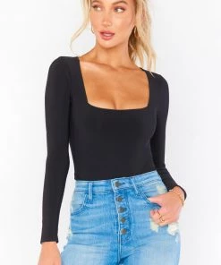 Show Me Your Mumu Unreal Bodysuit ~ Black Stretch New Mu