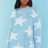 Show Me Your Mumu New Mu Fairy Godmother Sweater ~ Blue Fuzzy Star Knit