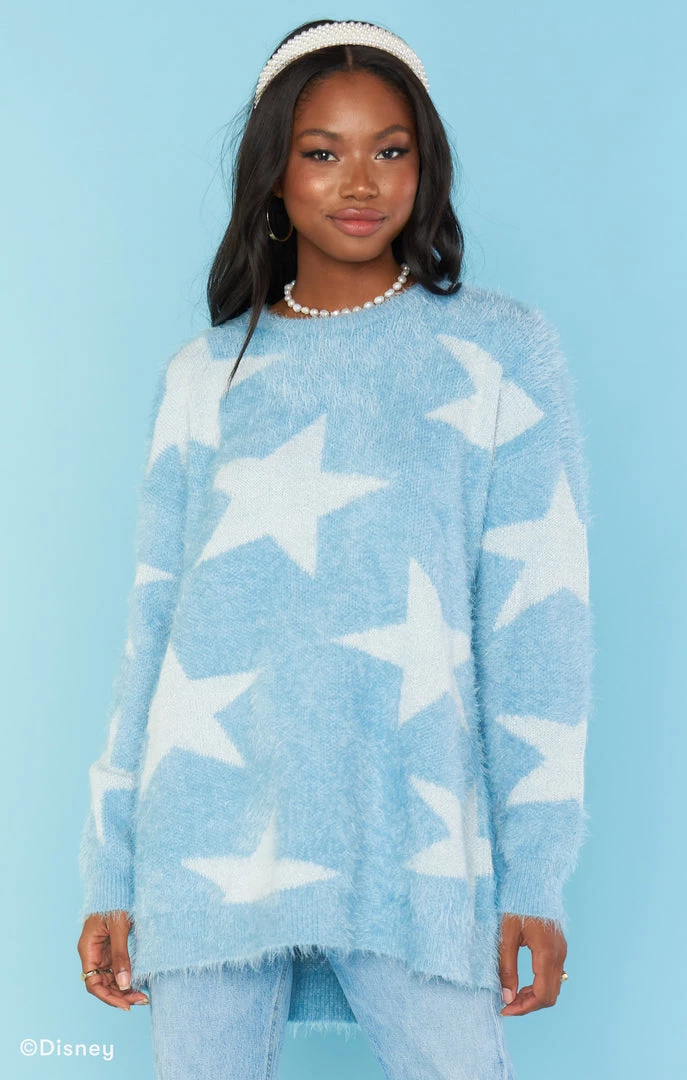 Show Me Your Mumu New Mu Fairy Godmother Sweater ~ Blue Fuzzy Star Knit 3 Show Me Your Mumu New Mu Fairy Godmother Sweater ~ Blue Fuzzy Star Knit