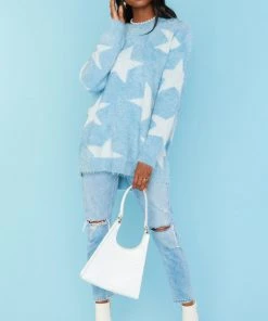 Show Me Your Mumu New Mu Fairy Godmother Sweater ~ Blue Fuzzy Star Knit 12 Show Me Your Mumu New Mu Fairy Godmother Sweater ~ Blue Fuzzy Star Knit