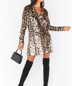 Show Me Your Mumu Dresses Bazel Blazer Dress ~ Party Cheetah Sequins