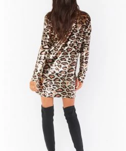 Show Me Your Mumu Dresses Bazel Blazer Dress ~ Party Cheetah Sequins