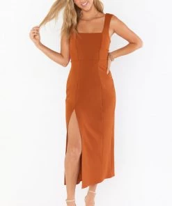 Show Me Your Mumu Eden Midi Dress ~ Copper Stretch