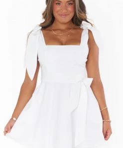 Show Me Your Mumu Claire Mini Dress ~ White Poplin New Mu