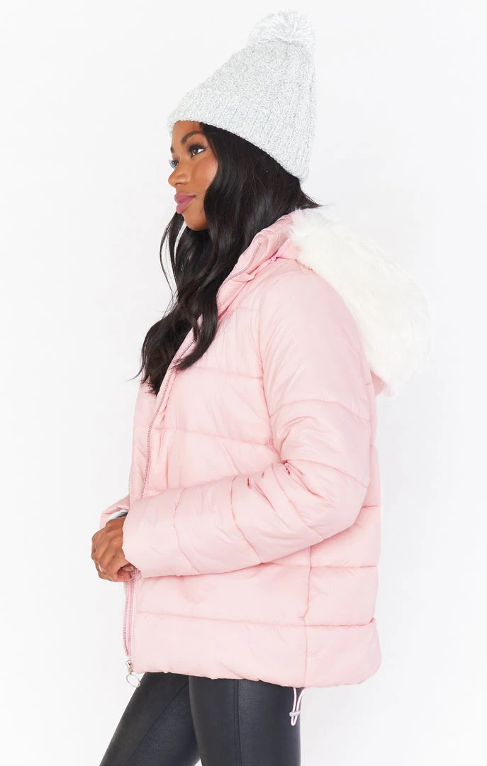 Show Me Your Mumu Snowbird Puffer Jacket ~ Frosty Pink With Faux Fur 4 Show Me Your Mumu Snowbird Puffer Jacket ~ Frosty Pink With Faux Fur