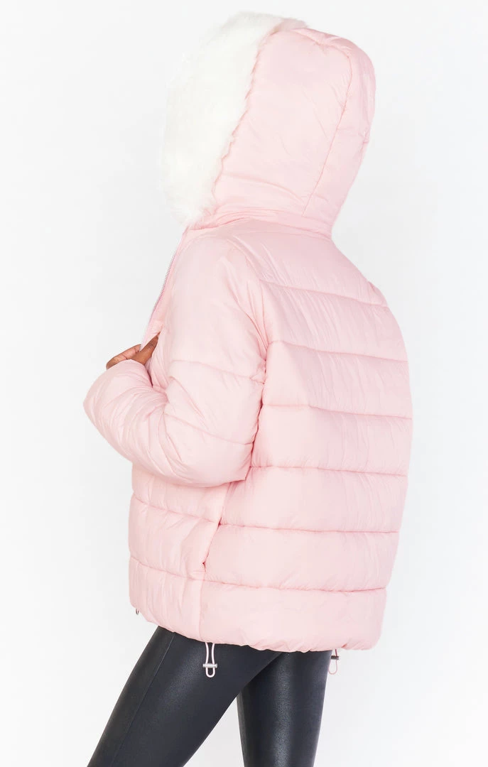 Show Me Your Mumu Snowbird Puffer Jacket ~ Frosty Pink With Faux Fur 5 Show Me Your Mumu Snowbird Puffer Jacket ~ Frosty Pink With Faux Fur