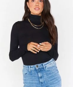 Show Me Your Mumu Danica Turtleneck ~ Black Rib Knit