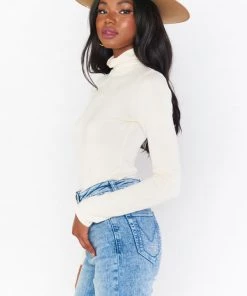 Show Me Your Mumu Danica Turtleneck ~ Cream Rib Knit