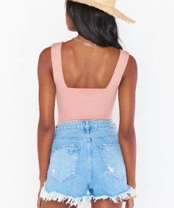 Show Me Your Mumu Dory Bodysuit ~ Dusty Pink Stretch New Mu