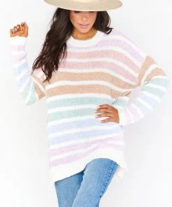 Show Me Your Mumu New Mu Flurry Sweater ~ Powder Stripe Knit