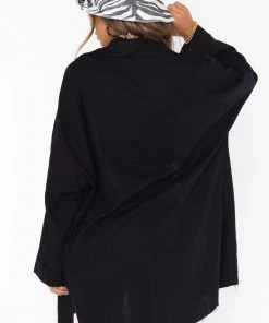 Show Me Your Mumu Johns Button Down Shirt ~ Black Linen